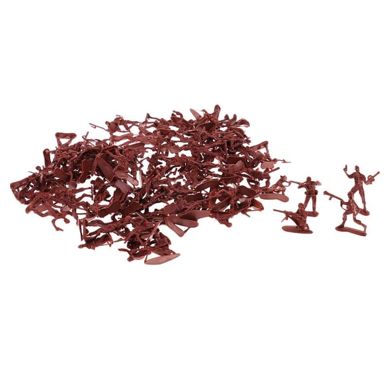 120pcs Plastic WWII Soldiers Action Figures 4cm Army Men Playset Maroon 