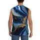 thumbnail image 4 of Fotbe Navy Blue Marble Men's Camiseta sin Mangas Estampada para Hombres, Playera Casual para Gimnasio, Entrenamiento, Playa-Medium, 4 of 7