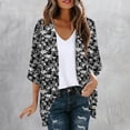 thumbnail image 1 of Cárdigan de manga larga para mujer, blusa informal estampada con bolsillo, abrigo tipo cárdigan para mujer, 1 of 5
