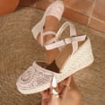 thumbnail image 4 of Dakaela Closed Toe Wedge Sandals for Women Woven Hollow out Platform Espadrilles 2026 Arch Support Summer Casual High Heels Size 6-10, 4 of 7
