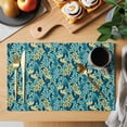 thumbnail image 2 of Summer Yellow Placemats Set of 2, Flowers Blue Texture Non-Slip Place Mats Washable Table Mats for Kitchen Dining Table Decorations Indoor/Outdoor, 2 of 9