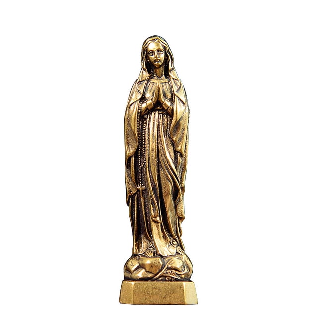 Estatua vintage de latón de la Virgen María, 6 cm