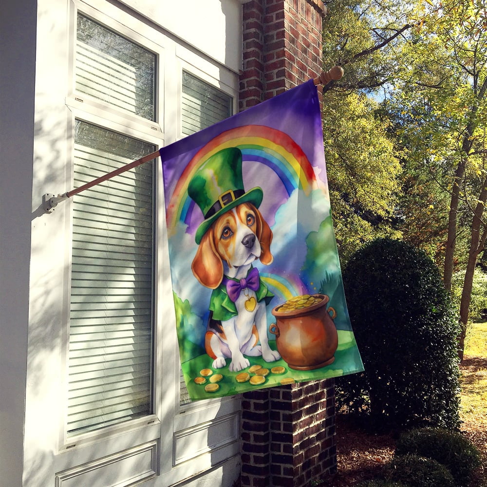 Beagle St Patrick's Day House Flag 28 in x 40 in