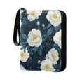 thumbnail image 2 of Game Card Storage Bag Collectible Trading Card Albums The 4-Pocket Card Binder With 50-Page Sleeve Can Hold 400 Game Cards Colorful White Flower, 2 of 6