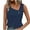 Navy, variant on Ltctricy Women's Tank Tops Fashion Asymmetrical V Neck Side Button Solid Color Sleeveless T Shirts Casual Tunic Blouses