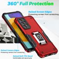 thumbnail image 6 of TJS for Samsung Galaxy A53 5G Phone Case, with Tempered Glass Screen Protector, [Military Grade] Heavy Duty Protective Cover, Magnetic Support Ring Kickstand Case for Samsung A53 5G (Blue), 6 of 9