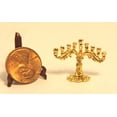 thumbnail image 2 of Multi Minis Multi Minis Dollhouse Miniature Gold Jewish Toy Menorah For Chanukah Candle_Holder, 2 of 3