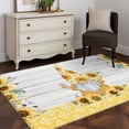 thumbnail image 4 of Sunflower Area Rug 3x5 Washable Rug Non Slip Gnomes Farmhouse Summer Botanical Wooden Large Area Rug Indoor Floor Carpet for Entryway Bedroom Kitchen Living Room Home Office Dining Room Nursery, 4 of 8