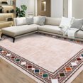 thumbnail image 7 of Yesurprise 274*366cm Large Area Rugss for Living Room, 9x12ft Modern Bordered Area Rugs with Geometric Border, Washable, Non-Slip, Stain Resistant, Beige, 7 of 7