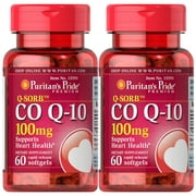 Puritan's Pride  CO Q-10  Heart Cardiovascular Wellness 100mg - 60 softgels (2 PACK)