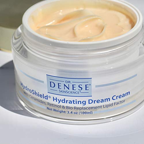 HydroShield Hydrating Dream Cream Advanced Hydration with Retinol, Peptides  Cermides To Help Maintain Moisture Tone  Elasticity - Reduce the Look of Fine Lines - 3.4oz