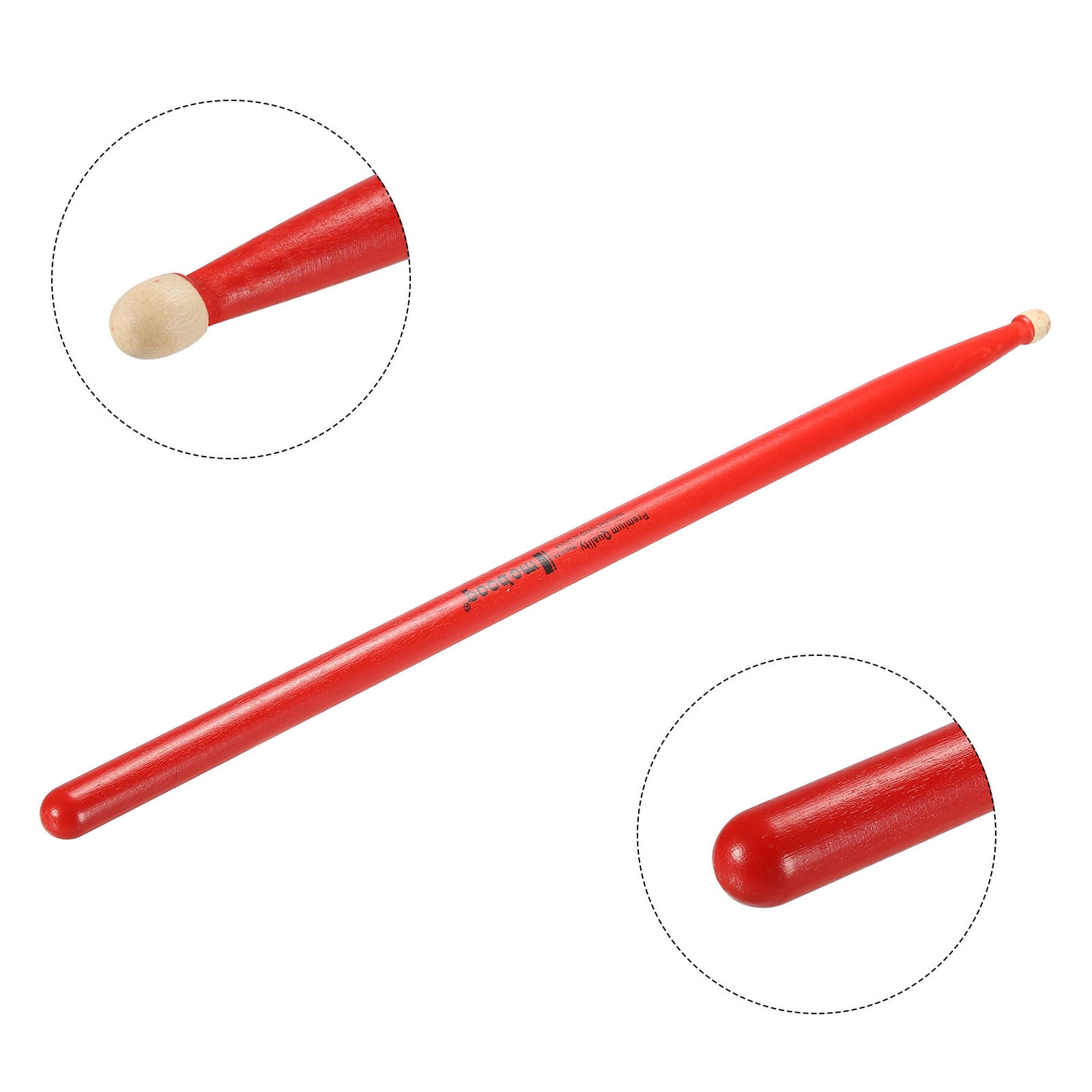 Uxcell 6 Pairs Maple Wood Drumstick Anti Slip Drum Stick 5A Red Drumming Musical Instrument Percussion
