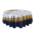 thumbnail image 5 of Blue Gold Wave Marble Pattern Round Tablecloth 60"x60",Wrinkle Wipeable Table Cloth for Kitchen Dining Room Picnic Patio Party, 5 of 6