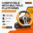 thumbnail image 4 of PXN V3 Racing Wheel, 180° Steering Wheel with Linear Pedals and Paddle Shifters, Compatible with Xbox Series X|S, PC, PS4 and Nintendo Switch, Orange, 4 of 11