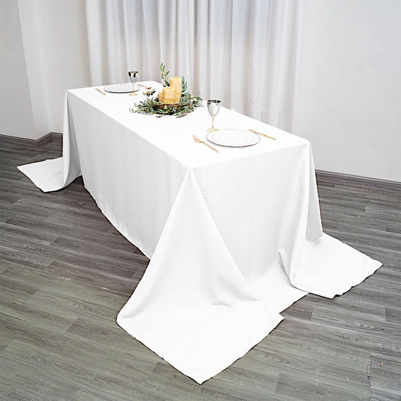 LinenTablecloth 90 x 156 in Wedding Event Party Rect Poly Tablecloths,33 Color 