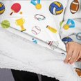thumbnail image 3 of Oversized Wearable Blanket Hoodie,Baseball Football Pattern Sherpa Blanket Hoodie with Super Pockets,Super Warm Fuzzy Pullover for Women & Men, 3 of 6