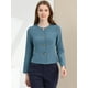 thumbnail image 3 of Chaqueta De Mujer Con Botones Cortos Y Ligeros Vintage De Otoño Con Bolsillos Azul gris XL, 3 of 6