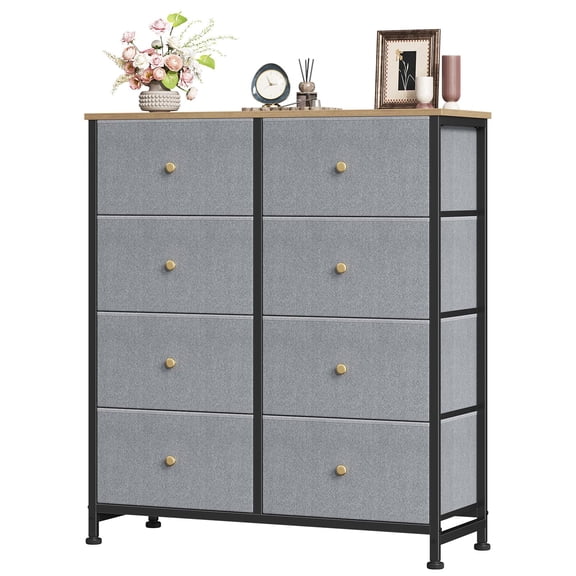 8 Drawer Fabric Dresser, Tall Storage Tower for Bedroom