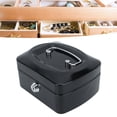 thumbnail image 4 of Small Cash Box with Key Lock, Portable High Safety Metal Money Box with Money Tray for Home Business Black, 4 of 9