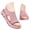 1Pink, variant on Womens Comfortable Walking Sandals Slip on Knit Elastic Backless Open Toe Platform Shoes