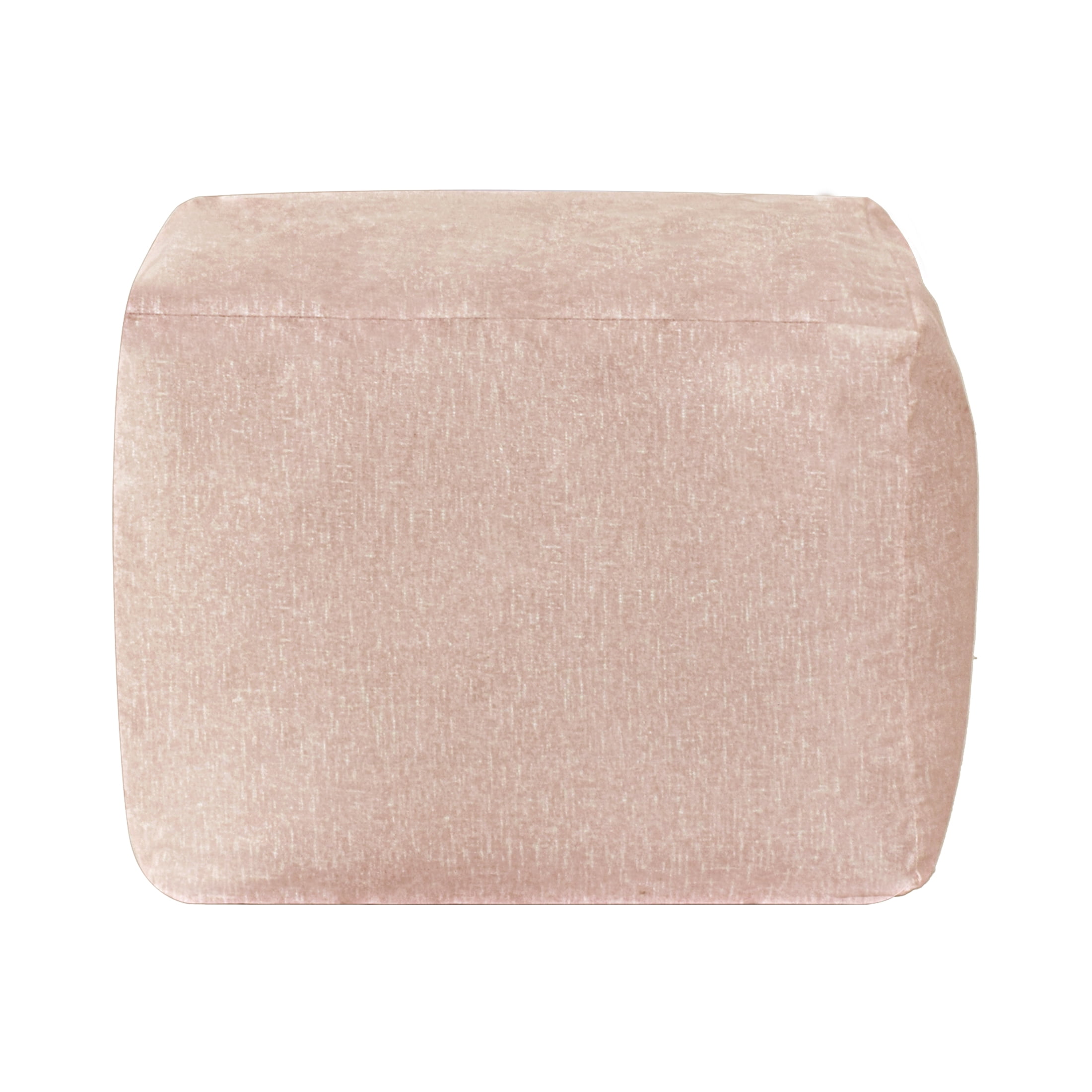 Castle Place 24" Velvet Pouf, Light Pink
