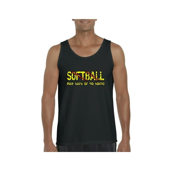 MmF - Men's Tank Top for Men, up to Men Size 3XL - Softball Play Hard or Go Home