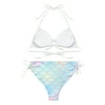 thumbnail image 6 of Alvivi Women's Fish Scale Printed Two Piece Bikini Sets Lace Up Padded Brazilian Bathing Suits Type L M, 6 of 7