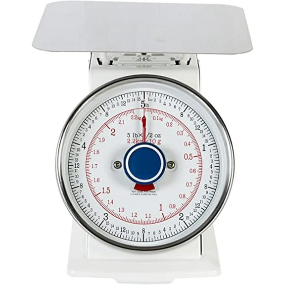 TrueCraftware- 5 lb. Mechanical Kitchen Flat Platform Weighing Food Scale- Heavy Duty Portion Control Mechanical Kitchen and Food Scale Industrial Dial Scale for Kitchens and Restaurants