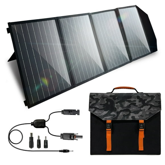 TFixol Foldable 100W Solar Charger with 18V Output, Compact & Lightweight for Outdoor Camping and Emergency Power Supply