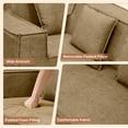 thumbnail image 4 of Hawsaiy 75" Pet-Friendly Cat-Scratch Fabric Loveseat Sofa with Wide Armrests & Removable Pillows, No Assembly Foam Couch, Vacuum Packed, High-Density Support, Brown, 4 of 9
