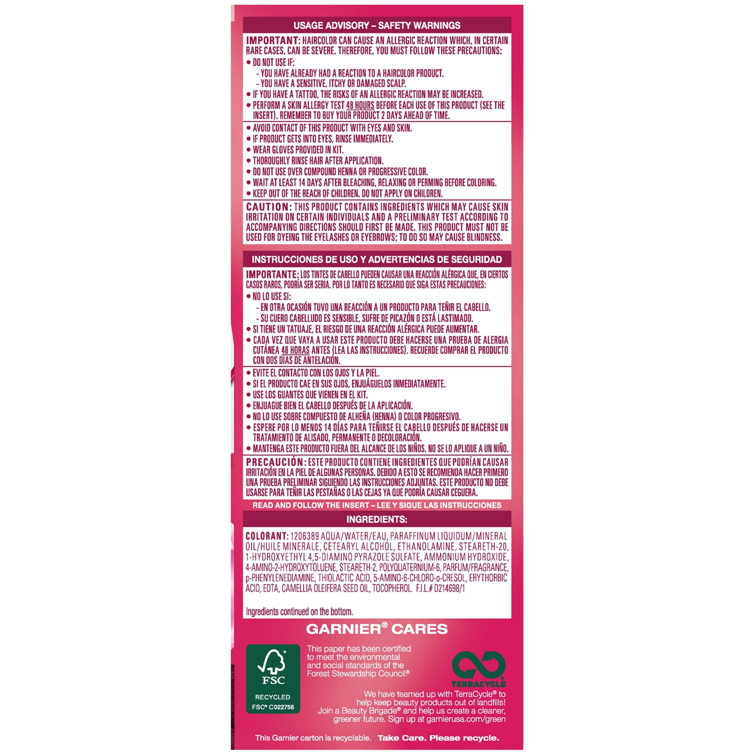 Garnier Color Sensation Hair Color Cream, 4.60 Cherry on Top Dark Intense Auburn