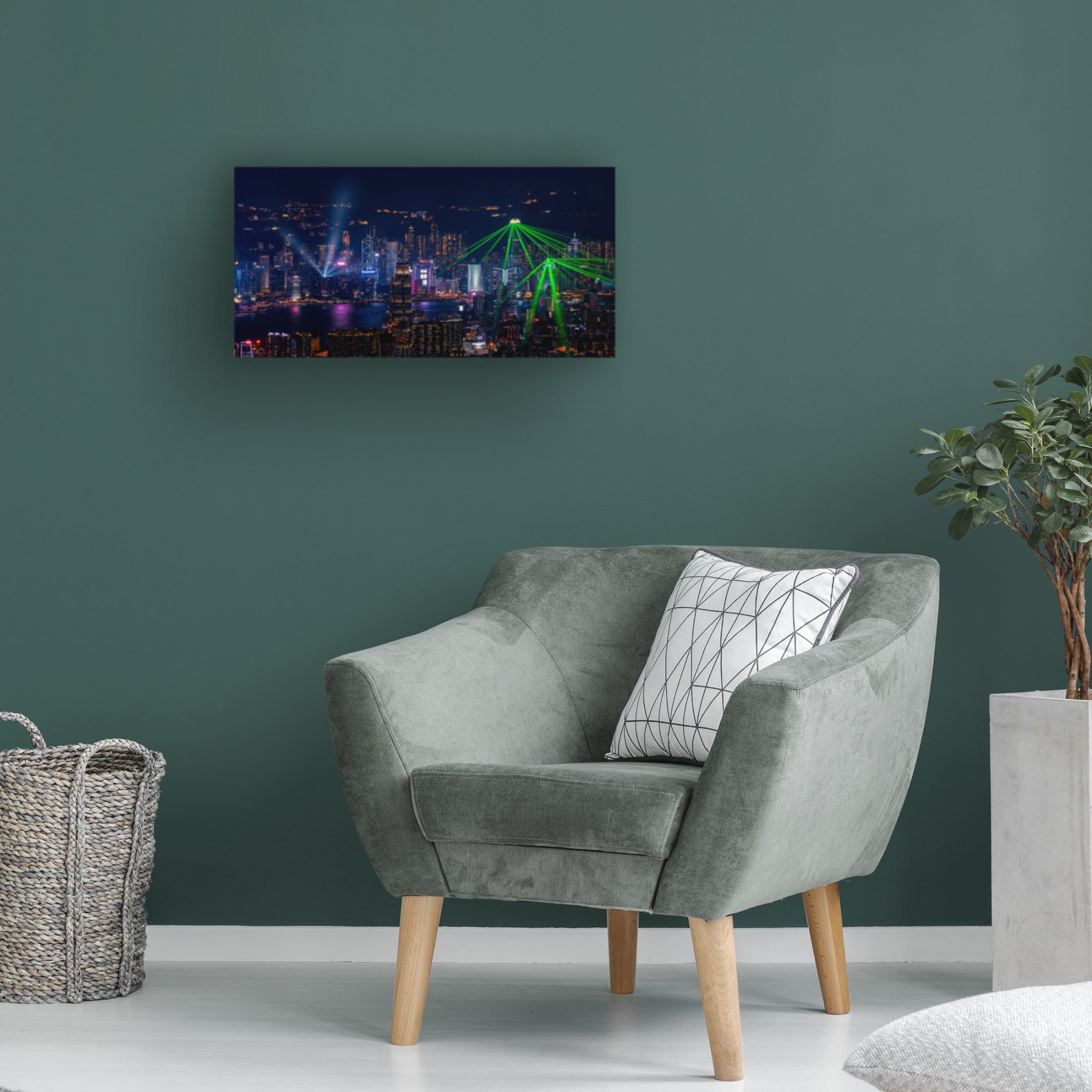 Trademark Fine Art Collin ZENG Victoria Harbour Light Show Canvas Wall Art
