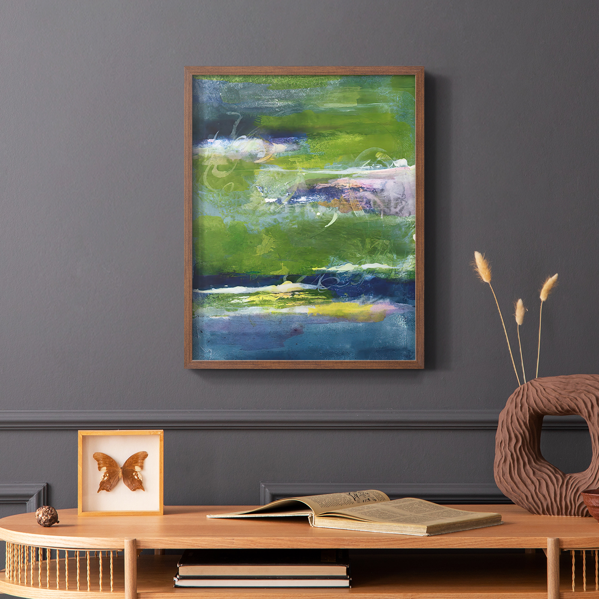 Bales of Color I Framed Print in Brown Solid Wood Framed Print No Nail Hanging