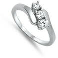thumbnail image 4 of Clear Cubic Zirconia Ring .925 Sterling Silver Band White Jewelry Female Male Unisex Size 8, 4 of 4