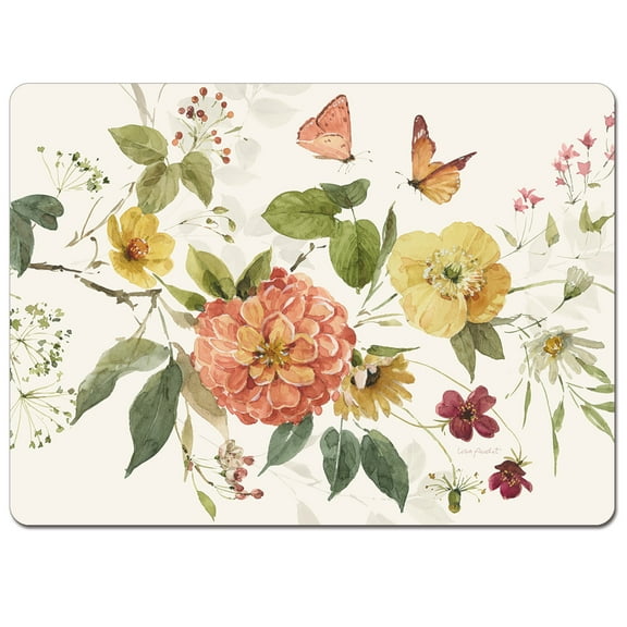 Cala Home "Nature's Blessings" Premium Decorative Hardboard Cork Back Tabletop Placemats 4 Pack