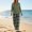 Army Green, variant on Outfit Set Women's Crew Neck 3/4 Sleeve Loose Fit Straight Leg Cropped