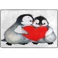 thumbnail image 4 of Dreamtimes Valentine Day Penguin Non-Slip Area Rug 36"x24", Watercolor Red Heart Floor Carpet Comfort Floor Mats Decor for Indoor Front Porch,Living Room, Bedroom,Kitchen, 4 of 5