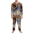thumbnail image 3 of Balery Eagle With USA Flags Pijama para Hombre de Dos Piezas con Manga Larga, Conjunto de Dormir y Descanso Suave con Bolsillos-X-Large, 3 of 7