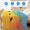 thumbnail image 4 of Bird Line Abstract Cooling Blanket, Lightweight Breathable Summer Throw Blanket with Double Sided Cold Effect, Orange Blue Ombre Silhouette Picnic Beach Blankets Bed Sheet for Hot Sleepers 40"x60", 4 of 8