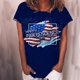 thumbnail image 2 of Blusa informal de manga corta con estampado del Día de la Independencia para mujer Fridja  hjk5287, 2 of 5