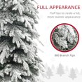 thumbnail image 4 of HOMCOM 7ft Tall Pencil Christmas Tree, Artificial Flocked Xmas Tree with 800 Branch Tips, Auto Open, Steel Base, for Home Office Holiday Décor, Green, 4 of 8