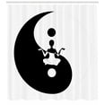 thumbnail image 3 of Ambesonne Yin Yang Shower Curtain, Silhouette Lotus Pose, 69"Wx84"L, Black and White, 3 of 3