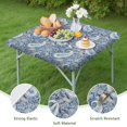 thumbnail image 4 of Blue Pioneer Flower and Paisley Pattern (3) Square Fitted Tablecloth with Elastic Edge,Square Table Cover,Washable Elastic Table Cover for Home Kitchen Party Decor 34"x34", 4 of 6