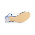 thumbnail image 5 of BLISSFUL STEP Women's Clear Slingback Rhines Peep Toe Block Heels Sandals Blue 7, 5 of 6