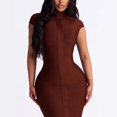 thumbnail image 3 of RDKTPXZ Women's Mock Neck Cap Sleeve Bodycon Maxi Dress, Elegant Formal Party Dress, 3 of 5