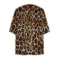 thumbnail image 4 of Qulqfy Women's Leopard Print Cardigans Cheetah Open Front Lightweight Tops Chiffon Womens Half Sleeve Shirts L, 4 of 5