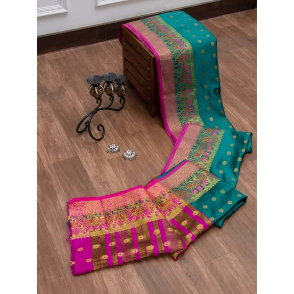 ENTELLTUS | Cotton Silk Gold Zari Saree