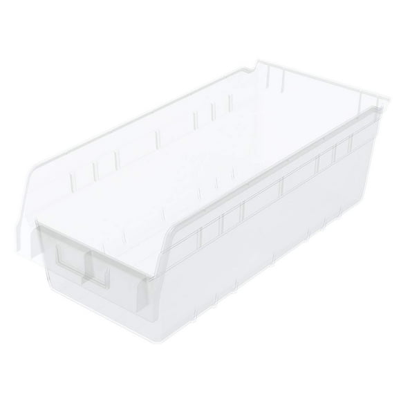Akro-Mils 30088 Boîte de Rangement en Plastique avec Étagère Emboîtable (18 Pouces x 8 Pouces x 6 Pouces) Transparent (Lot de 8)