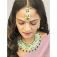 thumbnail image 4 of Efulgenz Wedding Jewlery Faux Kundan Beads Indian Green Antique Bridal Set Choker Necklace Earrings with Maang Tikka Traditional Jewelry for Women, 4 of 5