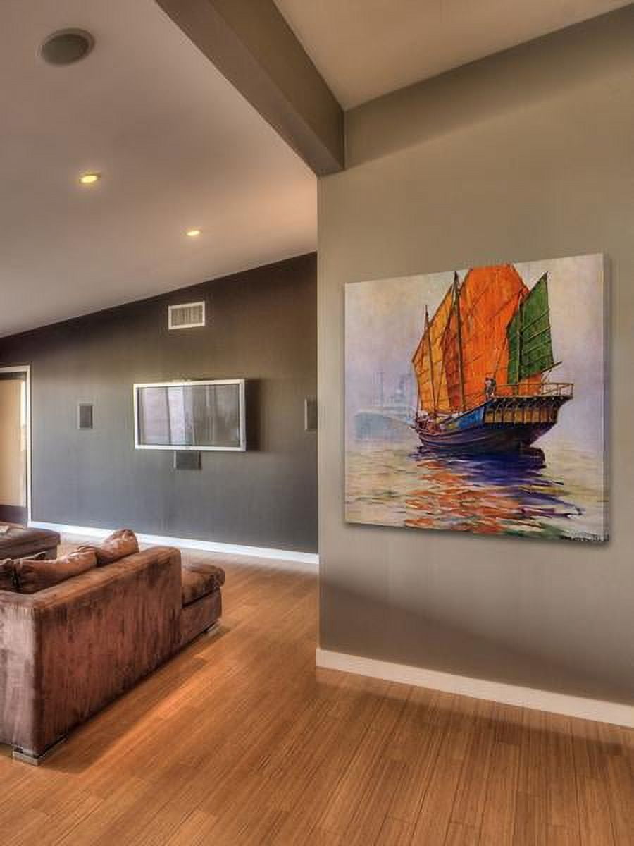"Orange Reflection" Painting Print on Wrapped Canvas